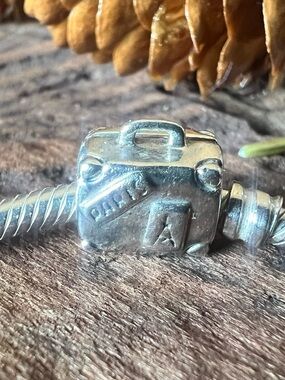 Authentic Pandora Suitcase Charm Travel Paris Vacation Luggage Beach Eiffel